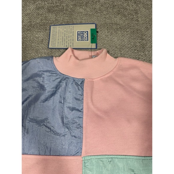 Vintage Choices From Gitano Sweatshirt Womens Medium Pink Colorblock 80s Retro - Picture 6 of 10